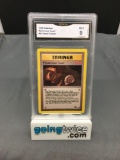 GMA Graded 1999 Pokemon Fossil #62 MYSTERIOUS FOSSIL Trading Card - MINT 9