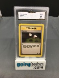 GMA Graded 1999 Pokemon Fossil #60 GAMBLER Trading Card - MINT 9