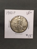 1942-P United States Walking Liberty Silver Half Dollar - 90% Silver Coin from ENORMOUS ESTATE