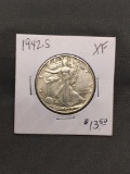 1942-S United States Walking Liberty Silver Half Dollar - 90% Silver Coin from ENORMOUS ESTATE
