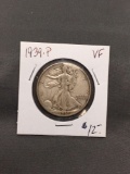 1939-P United States Walking Liberty Silver Half Dollar - 90% Silver Coin from ENORMOUS ESTATE