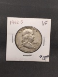 1952-S United States Franklin Silver Half Dollar - 90% Silver Coin from ENORMOUS ESTATE