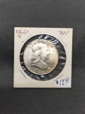 1960-D United States Franklin Silver Half Dollar - 90% Silver Coin from ENORMOUS ESTATE