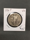 1916-P United States Walking Liberty Silver Half Dollar - 90% Silver Coin from ENORMOUS ESTATE