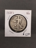 1928-S United States Walking Liberty Silver Half Dollar - 90% Silver Coin from ENORMOUS ESTATE