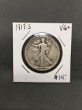 1917-S United States Walking Liberty Silver Half Dollar - 90% Silver Coin from ENORMOUS ESTATE