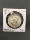 1953-D United States Franklin Silver Half Dollar - 90% Silver Coin from ENORMOUS ESTATE