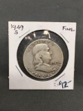 1949-S United States Franklin Silver Half Dollar - 90% Silver Coin from ENORMOUS ESTATE