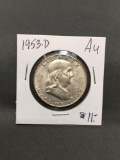 1953-D United States Franklin Silver Half Dollar - 90% Silver Coin from ENORMOUS ESTATE