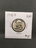 1952-D United States Washington Silver Quarter - 90% Silver Coin from ENORMOUS ESTATE