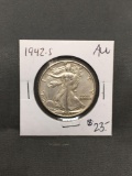 1942-S United States Walking Liberty Silver Half Dollar - 90% Silver Coin from ENORMOUS ESTATE