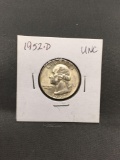 1952-D United States Washington Silver Quarter - 90% Silver Coin from ENORMOUS ESTATE