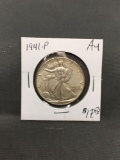 1941-P United States Walking Liberty Silver Half Dollar - 90% Silver Coin from ENORMOUS ESTATE