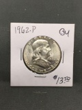 1962-P United States Franklin Silver Half Dollar - 90% Silver Coin from ENORMOUS ESTATE