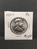 1959-P United States Franklin Silver Half Dollar - 90% Silver Coin from ENORMOUS ESTATE