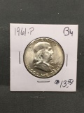 1961-P United States Franklin Silver Half Dollar - 90% Silver Coin from ENORMOUS ESTATE