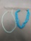 Lot of Two Blue Gemstone Beaded Necklaces, One 18in Long & 20in Long