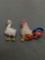 Lot of Two Rhinestone Encrusted Brooches, One Rooster and One Goose