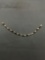 Two-Tone 5.5mm Wide 7in Long Sterling Silver Tennis Bracelet w/ Oval Faceted Midnight Sapphires
