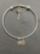 Holidays Inspired 3in Diameter Solid Sterling Silver Slider Clasp Bangle Bracelet w/ Three Charms