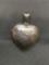 Engraving Filigree Detailed 30mm Tall 30mm Wide 10mm Deep Sterling Silver Heart Locket Pendant