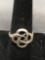Celtic Knot Design 15 mm Wide Tapered High Polished Signed Designer Sterling Silver Ring Band