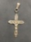 Handmade Engraving Detailed 32mm Long 22mm Wide Sterling Silver Crucifixion Pendant