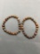 Lot of Two Copper Colored Dyed Baroque Pearl Beaded 7in Long Stretchable Bracelet