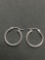 Rounded 18mm Diameter 2mm Wide High Polished Pair of Sterling Silver Hoop Earrings