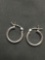 Rounded 14mm Diameter 1.75mm Wide High Polished Pair of Sterling Silver Hoop Earrings