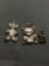 Lot of Three Sterling Silver Charms, Teddy Bear Themed