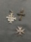 Lot of Three Sterling Silver Cross Charms