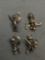 Lot of Four Sterling Silver Cartoon Character Charms
