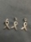 Lot of Three Sterling Silver Breast Cancer Awareness Ribbon Charms