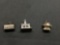 Lot of Three Sterling Silver House Charms