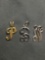 Lot of Three Sterling Silver Monogram Charms