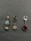 Lot of Three Sterling Silver Gemstone Accented Charms
