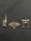 Lot of Three Sterling Silver Asian Themed Charms