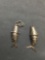 Lot of Two Sterling Silver Fish Charms