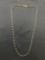 Two-Tone Singapore Link 3.0mm Wide 20in Long Italian Made Sterling Silver Necklace