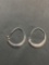Hammer Finished 24mm Diameter 0.75mm Wide Pair of High Polished Sterling Silver Hoop Earrings
