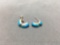 Twin Two-Tier Teardrop Shaped Turquoise Cabochons 14mm Long Pair of Sterling Silver Signed Designer