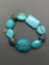 Silpada Designer 8in Long Bracelet w/ Large Faceted Turquoise & Sterling Silver Beads