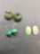 Lot of Three Various Style Faux Green Gemstone Featured Pairs of Earrings