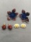Lot of Three Various Style Flower Themed Pairs of Fashion Earrings