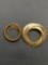 Lot of Two Various Style Round Wreath Motif Gold-Tone Fashion Brooch & Scarf Clip