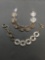 Lot of Two Various Style Silver-Tone 8in Long Designer Fashion Bracelets