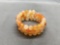 Round 7mm Orange Banded Agated Beaded Triple Coil Bracelet