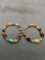 Lot of Two Matched Multi Gemstone Beaded 7in Long Magnetic Clasp Bracelets