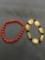 Lot of Two Gemstone Beaded 7in Bracelets